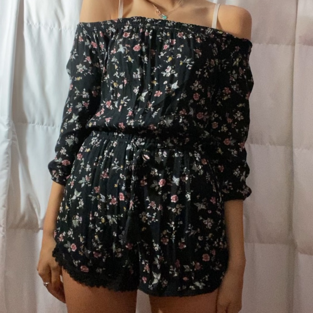 Off the shoulder Floral Romper